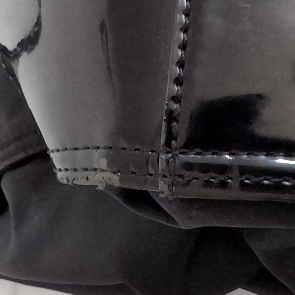 Tory Burch Ella Tote Black Nylon with Large Patent Leather Logo on Front - Picture 12 of 12